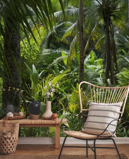 Photograph of Green Jungle Scene Wallpaper