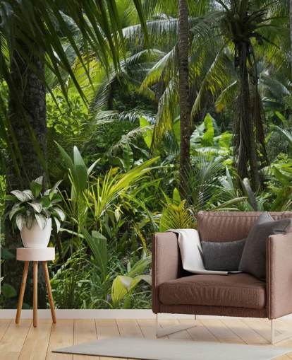 Photograph of Green Jungle Scene Wallpaper