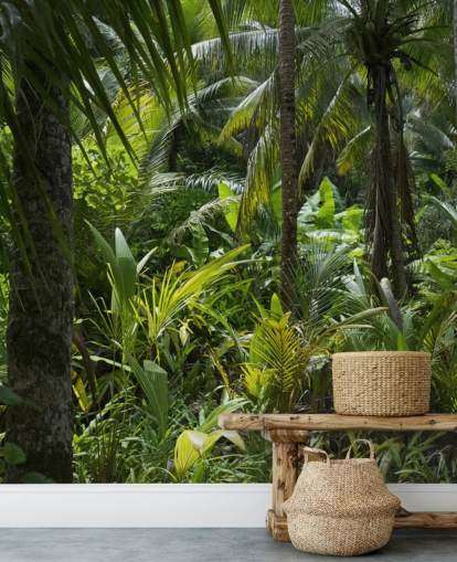 Foto von Green Jungle Scene Wallpaper