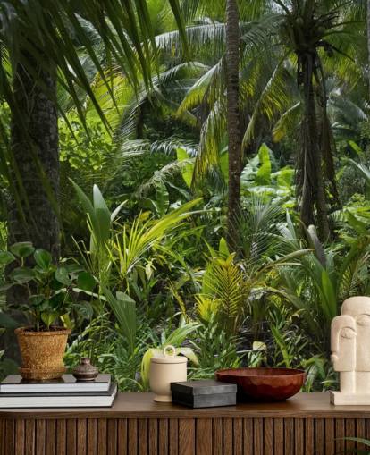 Foto van Green Jungle Scene Wallpaper