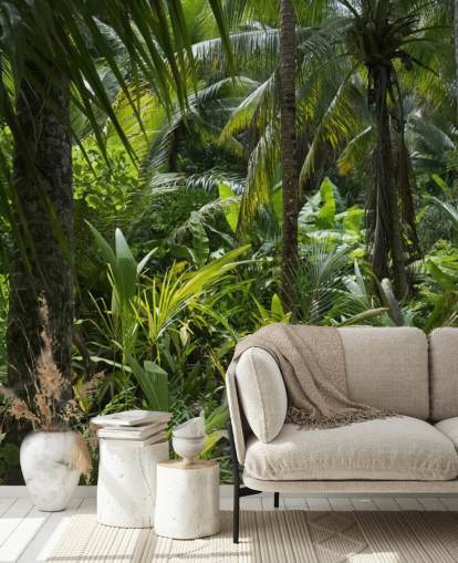 Foto von Green Jungle Scene Wallpaper