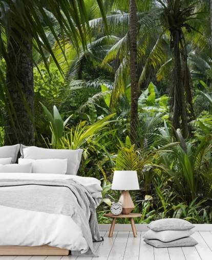 Foto van Green Jungle Scene Wallpaper