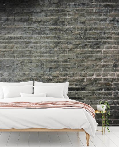 gray brick wallpaper mural called Aged