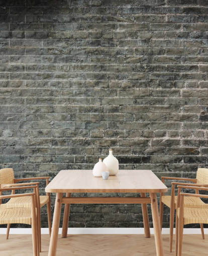 gray brick wallpaper mural called Aged