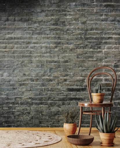 gray brick wallpaper mural called Aged