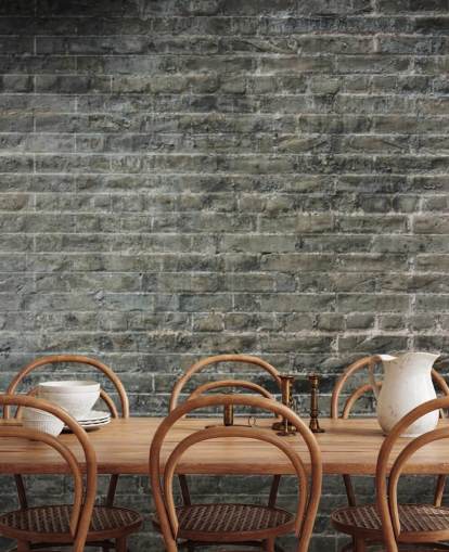 gray brick wallpaper mural called Aged