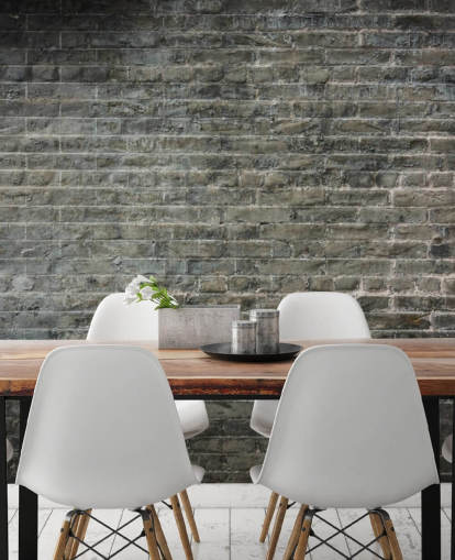 gray brick wallpaper mural called Aged