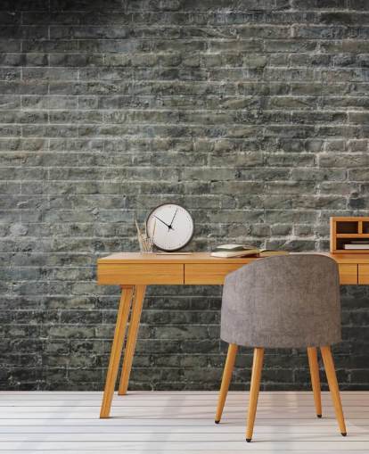 gray brick wallpaper mural called Aged