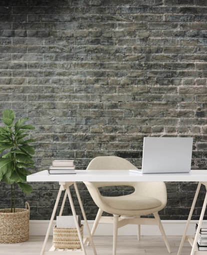 gray brick wallpaper mural called Aged