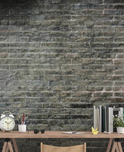 gray brick wallpaper mural called Aged gray brick wallpaper mural called Aged