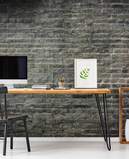 gray brick wallpaper mural called Aged gray brick wallpaper mural called Aged