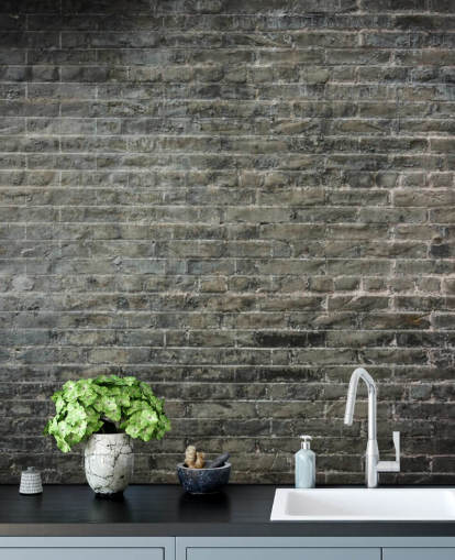 gray brick wallpaper mural called Aged