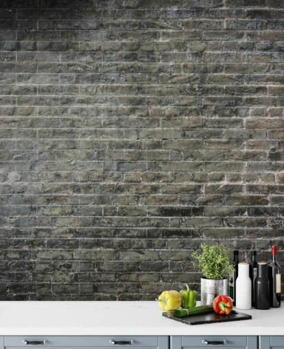 gray brick wallpaper mural called Aged gray brick wallpaper mural called Aged