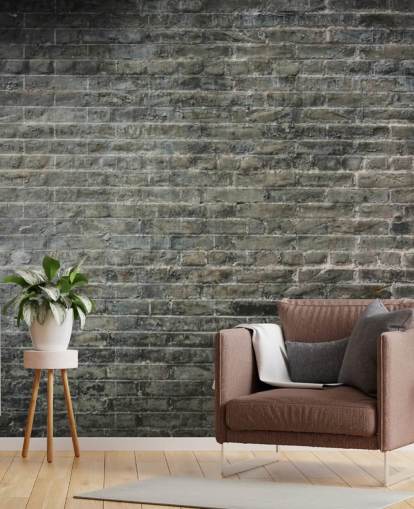 gray brick wallpaper mural called Aged