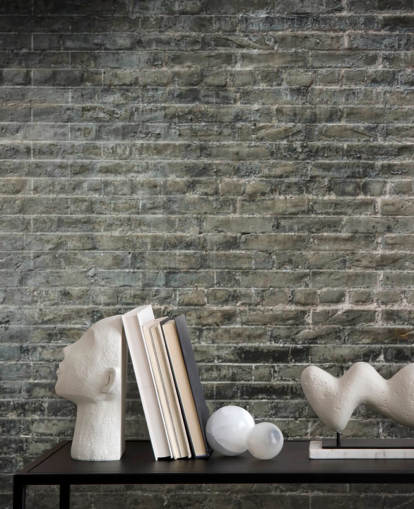 gray brick wallpaper mural called Aged