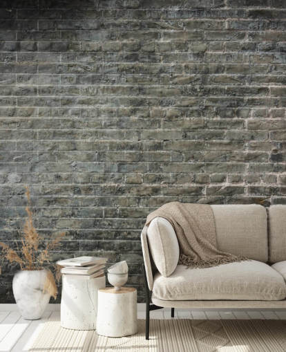 gray brick wallpaper mural called Aged
