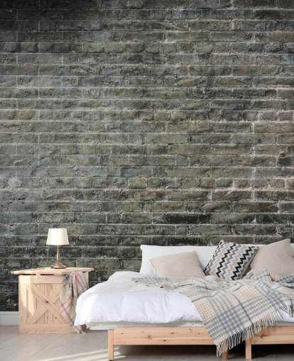 mural de papel pintado de ladrillo gris llamado Aged mural de papel pintado de ladrillo gris llamado Aged