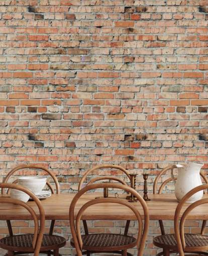 papier peint mural en brique rouge personnalisable appelé Faded Brick de Fotolia pour les chambres, les cuisines et les lofts