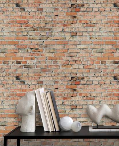 mural de papel de parede de tijolo vermelho personalizável chamado Faded Brick da Fotolia para quartos, cozinhas e lofts mural de papel de parede de tijolo vermelho personalizável chamado Faded Brick da Fotolia para quartos, cozinhas e lofts