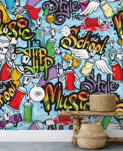 colorful customizable graffiti wallpaper mural called Graffiti Characters for teen bedrooms colorful customizable graffiti wallpaper mural called Graffiti Characters for teen bedrooms
