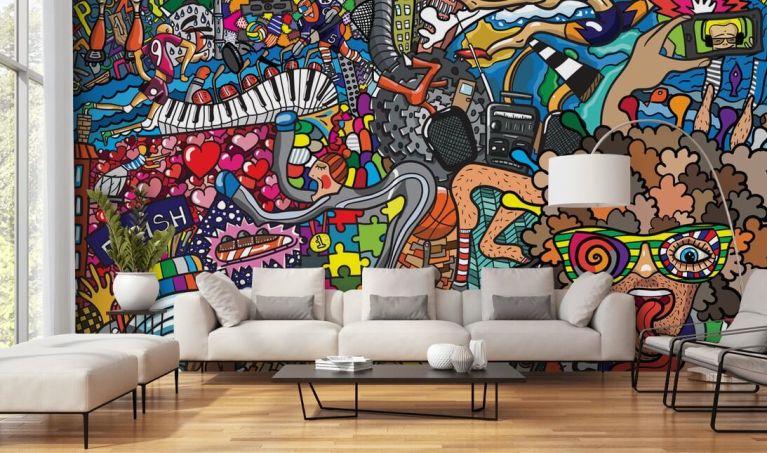 Wall Décor Home  Living 3D Creative Graffiti Beautiful Woman Wallpaper  Mural Peel and Stick Wallpaper Removable Wall Prints Stickers 76 eolaneee