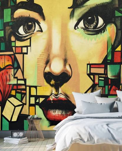 Fondo de pantalla de graffiti de mujer hermosa