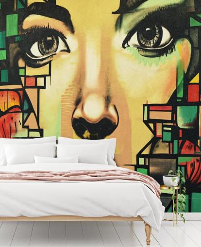 Papel de parede de grafite de mulher bonita Papel de parede de grafite de mulher bonita