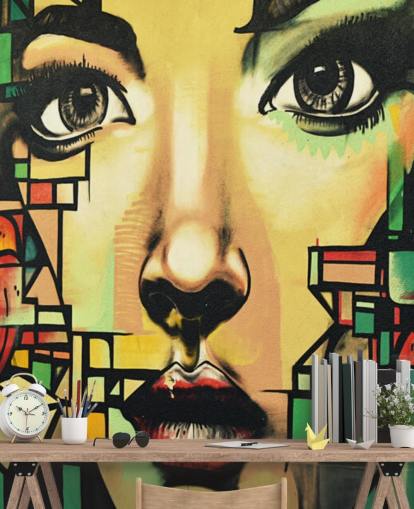 Papier peint graffiti Belle femme Papier peint graffiti Belle femme