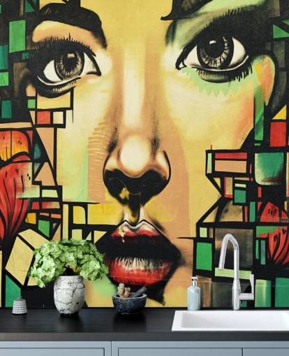 Beautiful Woman Graffiti Wallpaper