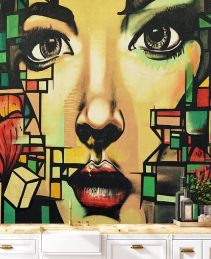 Fondo de pantalla de graffiti de mujer hermosa