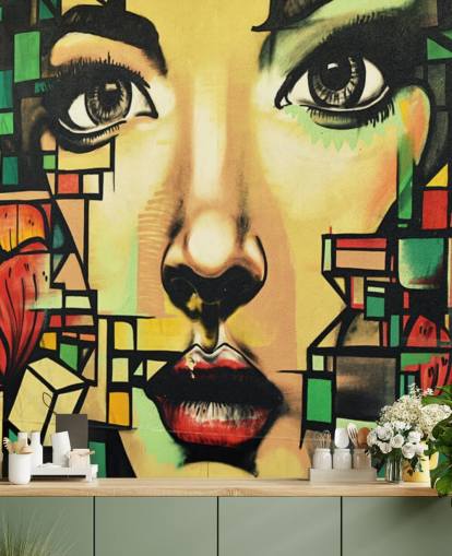 Beautiful Woman Graffiti Wallpaper