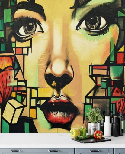 Beautiful Woman Graffiti Wallpaper