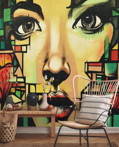 Papier peint graffiti Belle femme Papier peint graffiti Belle femme