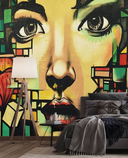 Fondo de pantalla de graffiti de mujer hermosa