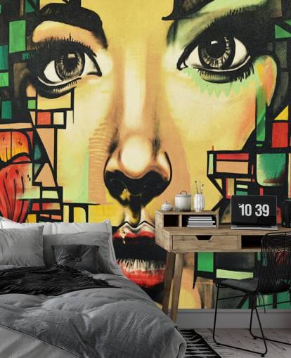 Papier peint graffiti Belle femme Papier peint graffiti Belle femme