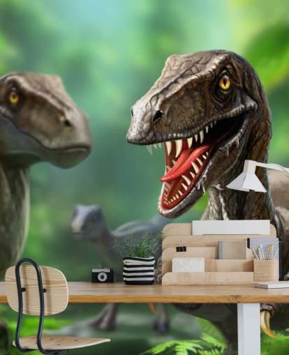 Papier Peint Fresque dinosaures - Raptors