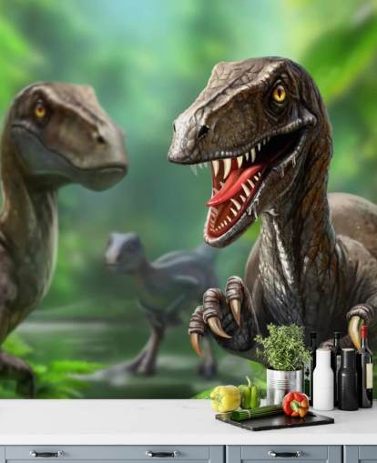 Carta da parati murale con dinosauri - Raptors