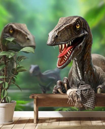 Dinosaurs - Raptors Mural Wallpaper