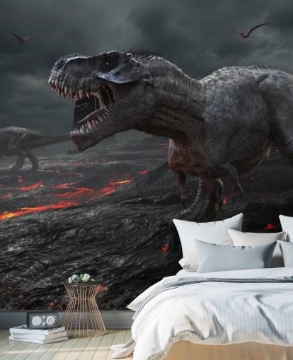 Dinosaur Extinction Lava Wall Mural