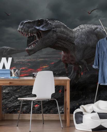 Decorazione murale con lava estinzione di dinosauri Decorazione murale con lava estinzione di dinosauri