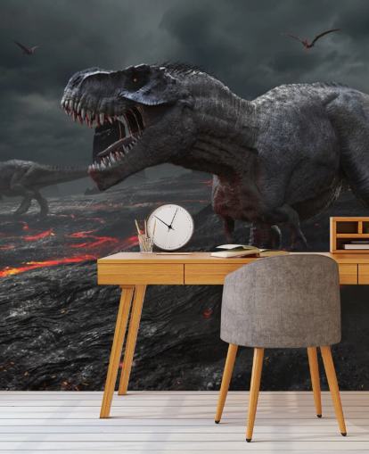 Dinosaur Extinction Lava Wall Mural