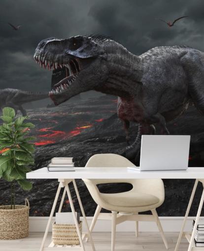 Dinosaur Extinction Lava Wall Mural Dinosaur Extinction Lava Wall Mural