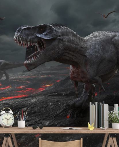 Dinosaurus Extinction Lava seinämaalaus