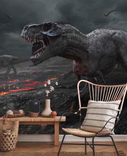 Dinosaur Extinction Lava Wall Mural