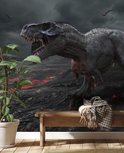 Dinosaur Extinction Lava Wall Mural