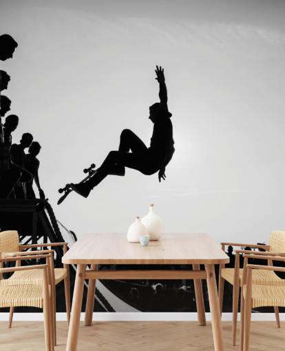 Skater-Junge macht Tricks Tapete