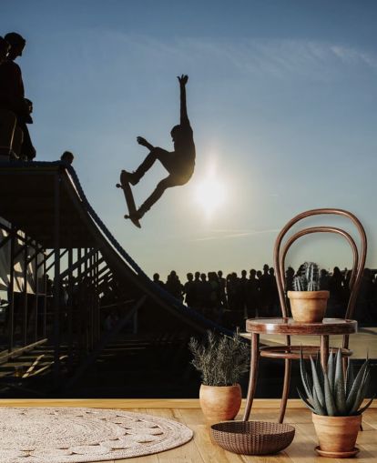 Skater on Skate Board Park Wallpaper