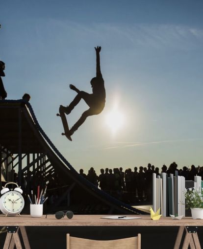 Skater on Skate Board Park Wallpaper Skater on Skate Board Park Wallpaper