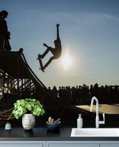 Skater on Skate Board Park Wallpaper