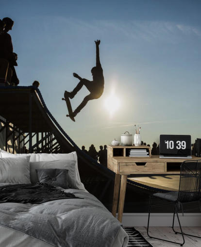 Skater on Skate Board Park Wallpaper Skater on Skate Board Park Wallpaper